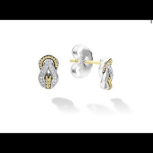 NWT Lagos Two Tone 18K & Diamond Earrings